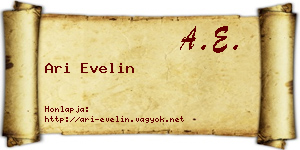 Ari Evelin névjegykártya
